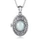 Handcrafted 925 Silver Stone Oval Picture Necklace
